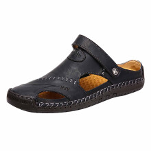 Men's Leather Sandals Summer Beach Footwear