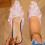 Women's Pink Loafers Pointed Toe Flat Lace Trim 5