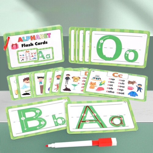 26-Letter Flash Cards with Natural Phonics for Early 1