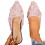Women's Pink Loafers Pointed Toe Flat Lace Trim 6