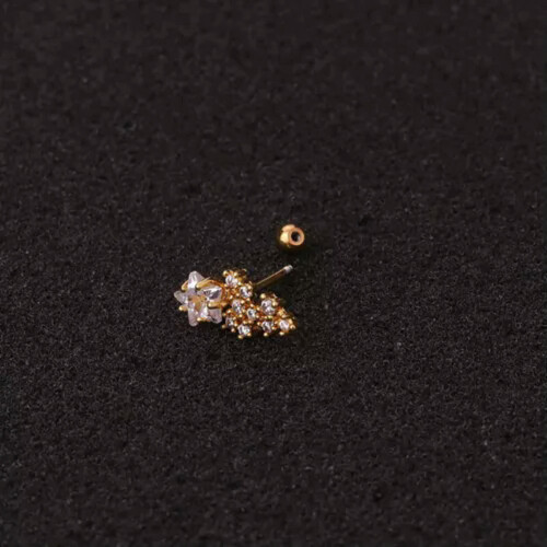 Zircon Stone Cartilage Earring Silver 5mm 2