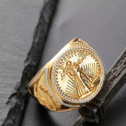 Men's Gold Ring Honor Saint Gordon Double Eagle 10