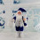 Santa Claus Doll Blue White Cloth Plastic 12 inch 4