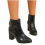 Women's Ankle Boots Black PU Casual Mid Heel Pointed Toe 4
