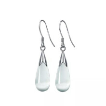 Moonstone Opal Drop Earrings 925 Sterling Silver White