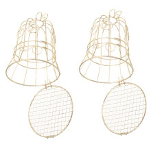 Golden Hanging Bird Cage Feeder Outdoor Suet Holder 2 pcs
