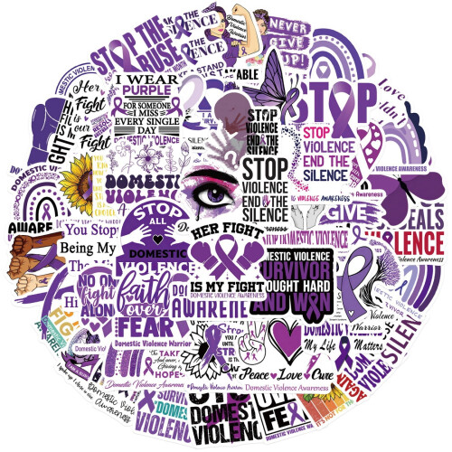 Car Sticker Domestic Violence Awareness 50 Pack 1