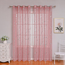 Sheer Curtains Light Filtering Pink 100x130cm Polyester