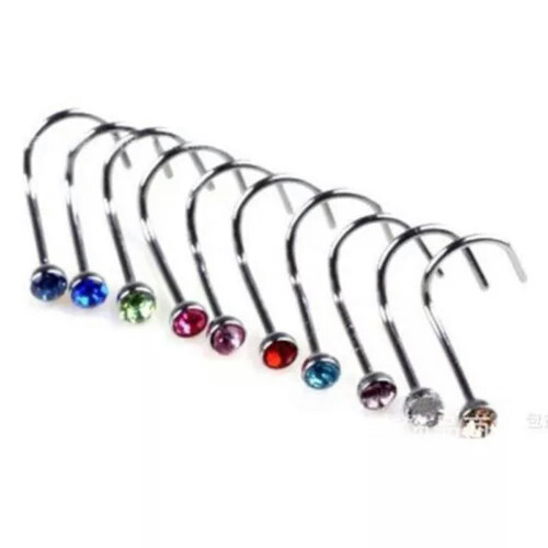 Crystal Nose Stud Body Piercing Jewelry 60 pcs 1