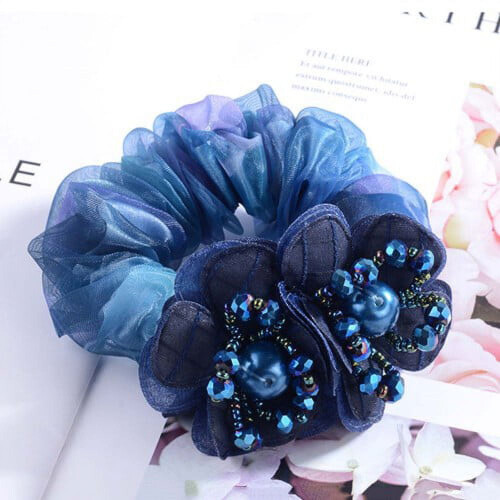 Flower Pearl Hair Bands Multicolor Elastic 11 pcs 2