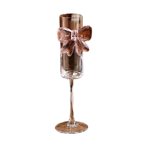 Glass Champagne Flutes with Bow Design 4-Pack 1