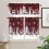 Christmas Kitchen Curtains Set Red Black Grid Snowflake Elk 2
