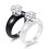 Women's Ceramic Wedding Band with Black Cubic Zirconia 4