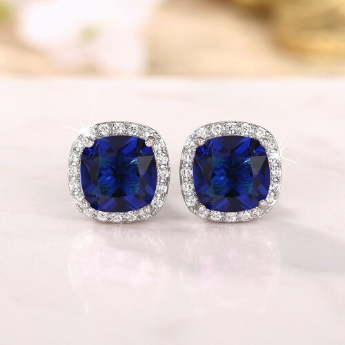925 Sterling Silver Stud Earrings with Cubic Zirconia 2