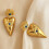 Women's 18K Gold Plated Devil's Eye Stud Earrings 4