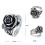 Stainless Steel Antique Silver Rose Wedding Ring Size 8 2
