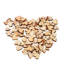 Wood Heart Slices Rustic DIY Craft Confetti 100 pcs