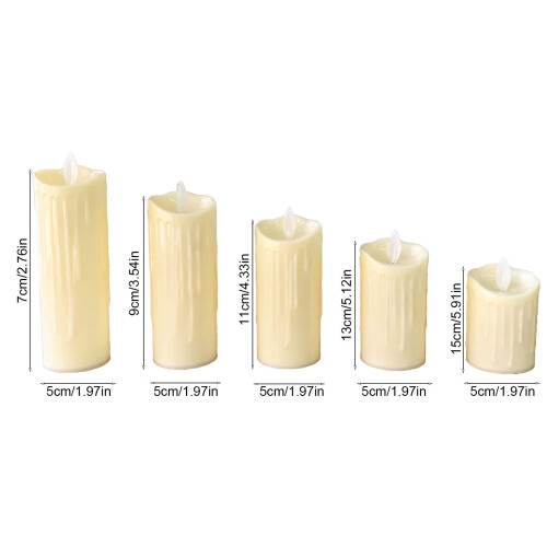 Flameless LED Pillar Candle with Drip Wax and Flicker Effect 1