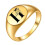 Stainless Steel Alphabet Ring Gold H Size 7 1