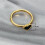 Stainless Steel Black Heart Ring Gold Tone Size 9 2