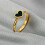 Stainless Steel Black Heart Ring Gold Tone Size 9 3