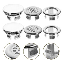 Topbathy bathroom sink overflow plug silver plastic 6 pcs