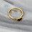 Stainless Steel Black Heart Ring Gold Tone Size 9 4