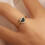Stainless Steel Black Heart Ring Gold Tone Size 9 5
