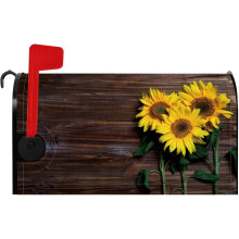 Vintage Wooden Sunflower Mailbox Cover 21x18 Inch Magnetic