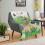 Easter Flannel Throw Blanket Green Bunny Eggs Pattern 5