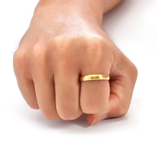 Stainless Steel Arc Ring Gold 4MM Size 7 1