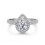 Pear Cut Synthetic Moissanite Ring 925 Sterling Silver 3
