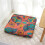 Meditation Cushion Paisley Print Boho Square 22 x 22 5