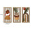 Wood Wall Art Decor 3-Panel Set Textured Finish 4