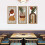 Wood Wall Art Decor 3-Panel Set Textured Finish 7