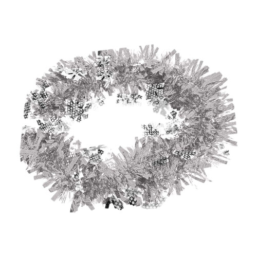 Christmas Tree Pendant Pull Ribbon Silver 2m Snowflake 1