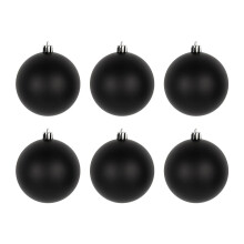 Matte Black Ball Christmas Ornaments 6Pcs 3.15 Inch
