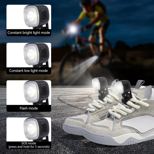 LED Shoe Lights Rechargeable Waterproof Ultralight 1 Pair 2