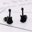 Stainless Steel Gold Plated Guitar Stud Earrings Black 1