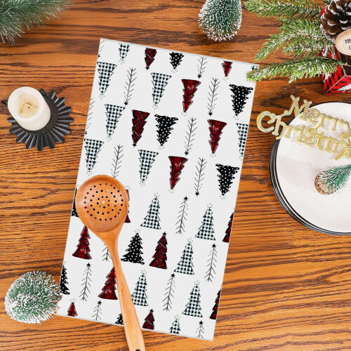 Christmas Kitchen Towels Set Absorbent Soft Polyester 4-Pack 1