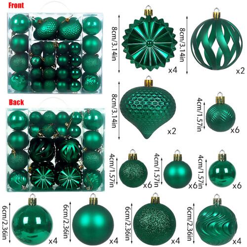 Christmas Tree Ornaments Set Star Topper 48 Pieces 2