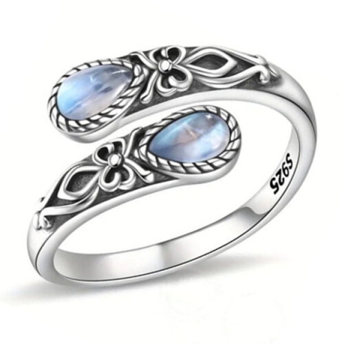 Sterling Silver Turquoise Moonstone Adjustable Sunflower 1