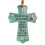 Blue Acrylic Flat Christmas Cross Ornament 8cm 3
