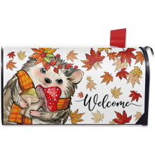 Fall Hedgehog Mailbox Cover Magnetic 21x18 Inch