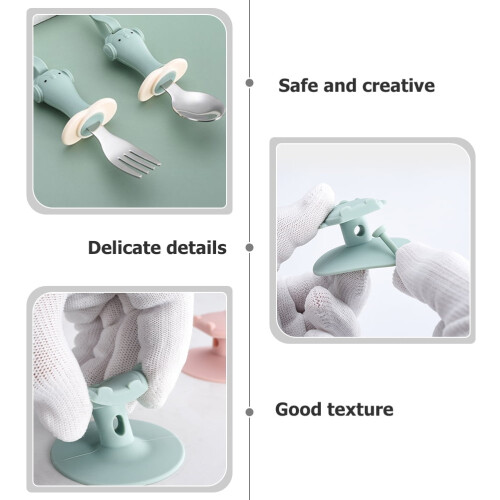 TINKSKY silicone baby utensils with suction cup set 1