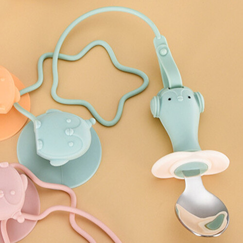 TINKSKY silicone baby utensils with suction cup set 2