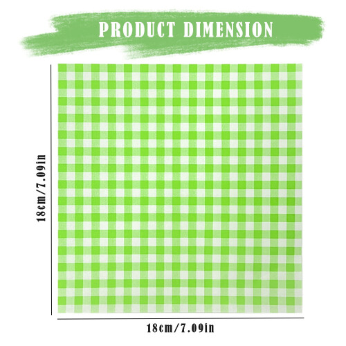 Wax Paper Sheets Checkered Green 100 Pcs 2