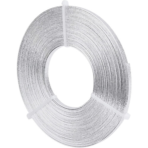 Aluminum Flat Wire 5mm Wide Silver 10m Roll