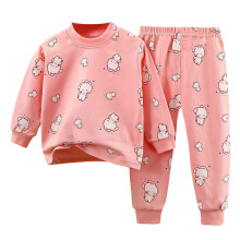 Toddler Pajama Set Pink Long Sleeve Top and Elastic Waist