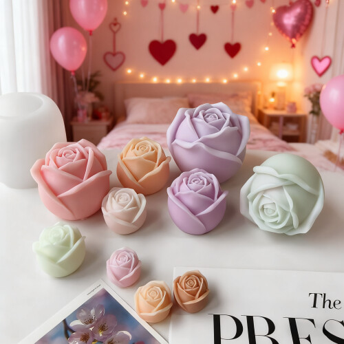 Rose Candle Silicone Mold DIY Gypsum Mold 2